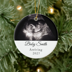 Aangepaste baby-echografie zwangerschapsaankondigi keramisch ornament