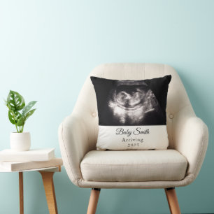 Aangepaste baby-echografie zwangerschapsaankondigi kussen