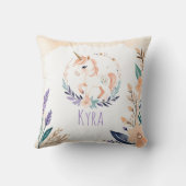 Aangepaste Baby Eenhoorn Kussen Boho Floral Design (Achterkant)
