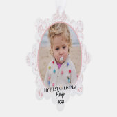aangepaste Baby Eerste kerst aandenken Ornament Kaart (Rechts)