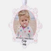aangepaste Baby Eerste kerst aandenken Ornament Kaart (Links)