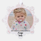aangepaste Baby Eerste kerst aandenken Ornament Kaart (Achterkant)
