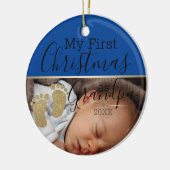 Aangepaste Baby eerste kerstfeest als opa Keramisch Ornament (Links)