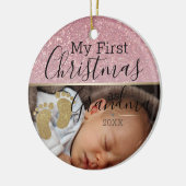 Aangepaste Baby eerste kerstmis als oma Keramisch Ornament (Links)