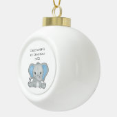Aangepaste Baby Elephant Blue Baby, 1 kerst Keramische Bal Ornament (Rechts)