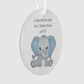 Aangepaste Baby Elephant Blue Baby, 1 kerst Ornament (voorkant)