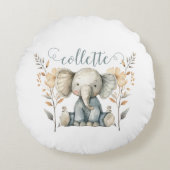 Aangepaste Baby Elephant Rond Kussen (Voorkant)