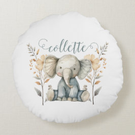 Aangepaste Baby Elephant Rond Kussen