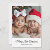 Aangepaste Baby en Familie Merry Little kerstkaart (Voorkant)