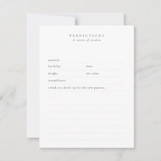 Aangepaste Baby en voorspelling Minimale beschermi Notitiekaartje (Voorkant)