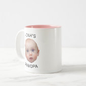 Aangepaste Baby Face-mok | Aangepaste Baby Foto Mo Tweekleurige Koffiemok (Voorkant links)