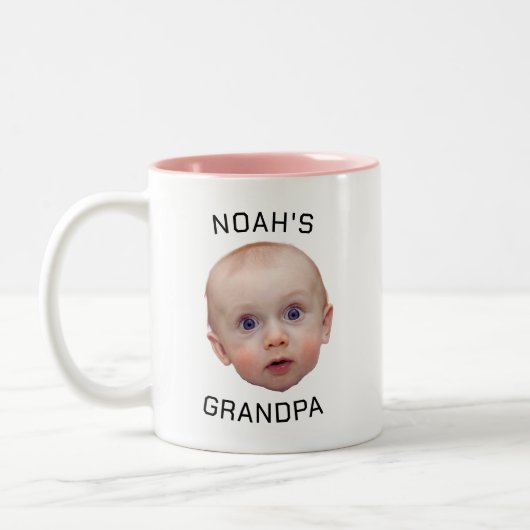 Aangepaste Baby Face-mok | Aangepaste Baby Foto Mo Tweekleurige Koffiemok (Links)