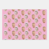 Aangepaste Baby Face Photo Face 3 foto's Inpakpapier Vel (Voorkant)