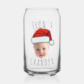 Aangepaste Baby Face Santa Hat Kerstfoto Blikvorm Glas (Voorkant)