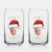 Aangepaste Baby Face Santa Hat Kerstfoto Blikvorm Glas (Achterkant)