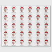 Aangepaste Baby Face Santa Hat Kerstfoto Cadeaupapier (Vlak)