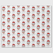 Aangepaste Baby Face Santa Hat Kerstfoto Cadeaupapier (Vlak)