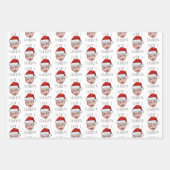 Aangepaste Baby Face Santa Hat Kerstfoto Inpakpapier Vel (Voorkant)