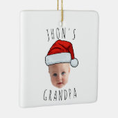 Aangepaste Baby Face Santa Hat Kerstfoto Keramisch Ornament (Rechts)