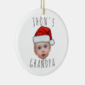 Aangepaste Baby Face Santa Hat Kerstfoto Keramisch Ornament (Rechts)