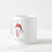 Aangepaste Baby Face Santa Hat Kerstfoto Koffiemok (Voorkant links)