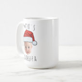 Aangepaste Baby Face Santa Hat Kerstfoto Koffiemok (Voorkant links)