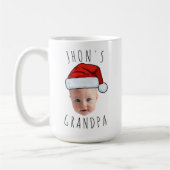 Aangepaste Baby Face Santa Hat Kerstfoto Koffiemok (Links)
