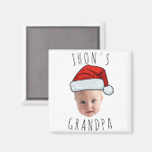 Aangepaste Baby Face Santa Hat Kerstfoto Magneet (Voorkant / Achterkant)