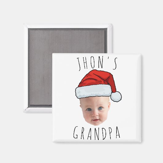 Aangepaste Baby Face Santa Hat Kerstfoto Magneet (Voorkant / Achterkant)