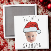 Aangepaste Baby Face Santa Hat Kerstfoto Magneet