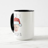 Aangepaste Baby Face Santa Hat Kerstfoto Mok (Voorkant links)