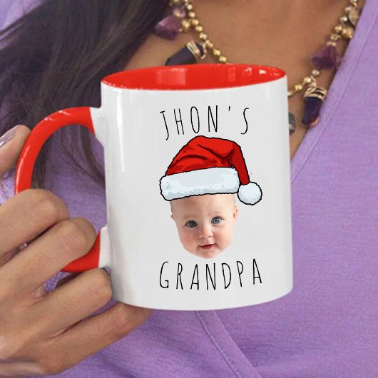 Aangepaste Baby Face Santa Hat Kerstfoto Mok