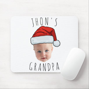 Aangepaste Baby Face Santa Hat Kerstfoto Muismat