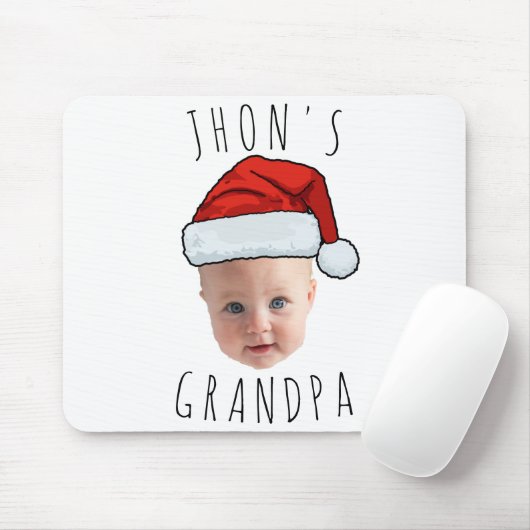 Aangepaste Baby Face Santa Hat Kerstfoto Muismat (Met muis)