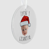 Aangepaste Baby Face Santa Hat Kerstfoto Ornament (voorkant)