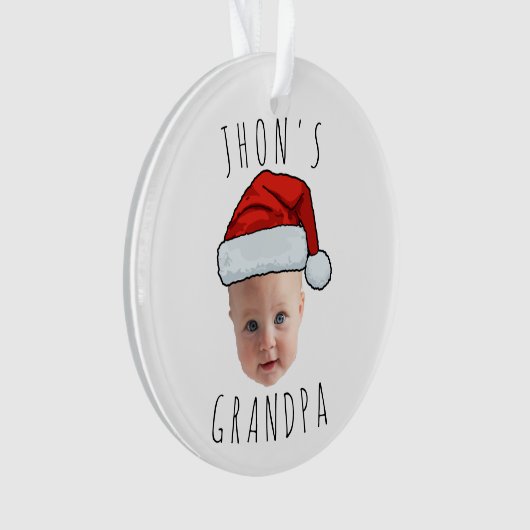 Aangepaste Baby Face Santa Hat Kerstfoto Ornament (voorkant)