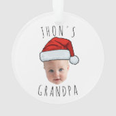 Aangepaste Baby Face Santa Hat Kerstfoto Ornament (achterkant)