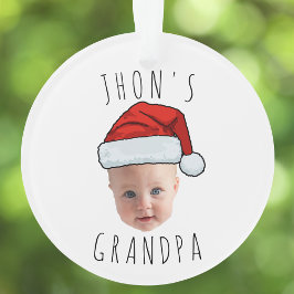 Aangepaste Baby Face Santa Hat Kerstfoto Ornament