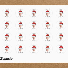 Aangepaste Baby Face Santa Hat Kerstfoto Ronde Sticker