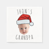 Aangepaste Baby Face Santa Hat Kerstfoto Servet (Voorkant)