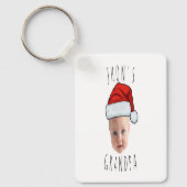 Aangepaste Baby Face Santa Hat Kerstfoto Sleutelhanger (Voorkant)