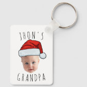 Aangepaste Baby Face Santa Hat Kerstfoto Sleutelhanger (Achterkant)