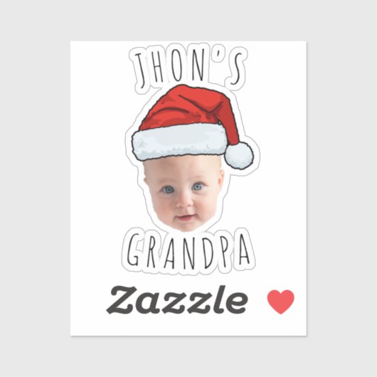 Aangepaste Baby Face Santa Hat Kerstfoto Sticker (Vel)