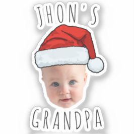 Aangepaste Baby Face Santa Hat Kerstfoto Sticker
