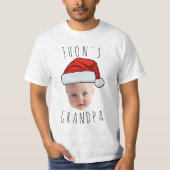 Aangepaste Baby Face Santa Hat Kerstfoto T-shirt (Voorkant)