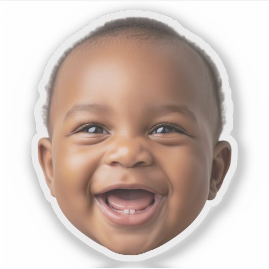 Aangepaste Baby Face Sticker – Gepersonaliseerde f (Voorkant)
