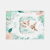 Aangepaste Baby Fleece Deken Boho Fawn Ontwerp (Voorkant (Horizontaal))