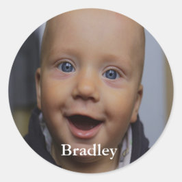 Aangepaste baby foto aangepast ronde sticker