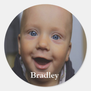 Aangepaste baby foto aangepast ronde sticker
