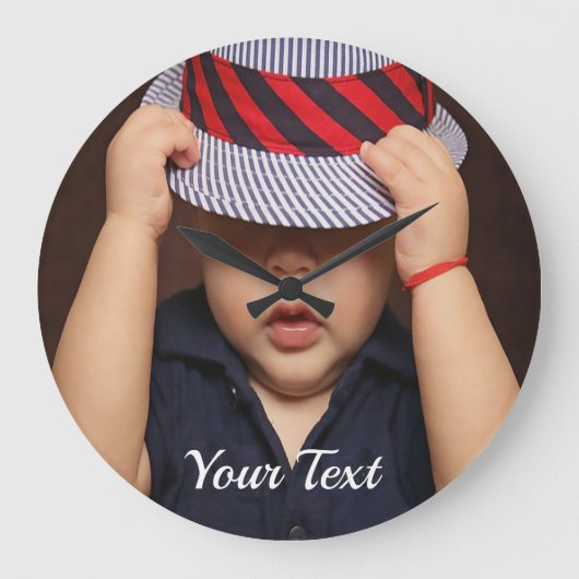 Aangepaste Baby foto-acrylwandklok Grote Klok (Voorkant)